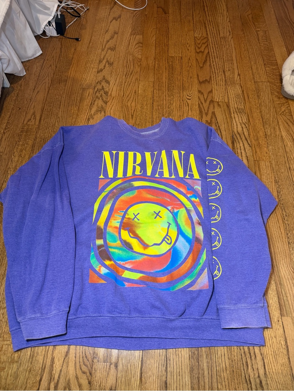 Nirvana Purple Graphic Crewneck Sweatshirt